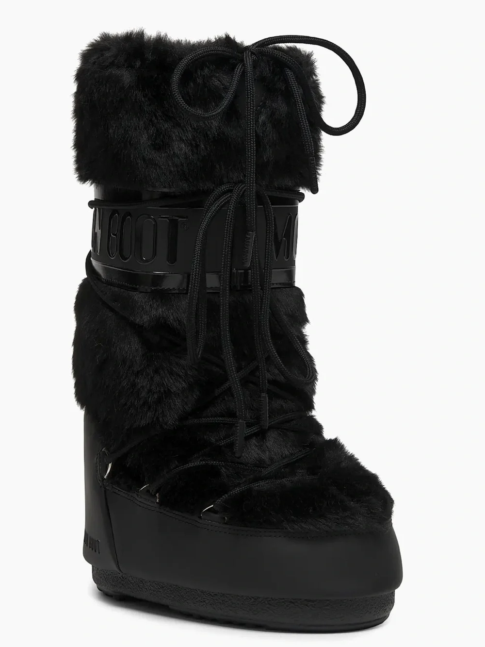 Black Icon Faux Fur Moon Boot